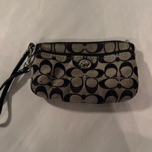 Coach Signature Black and Tan Clutch